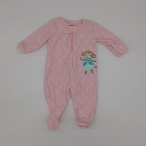 Carter's Pink Fleece Zip-Up Sleeper (3 mo.)